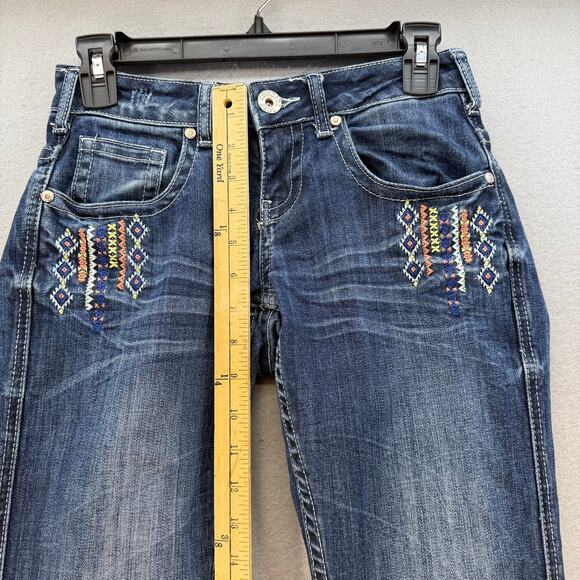 Cowgirl Tuff Jeans Women's 24x33 (0) Blue Aztec Mustang Boot Cut Embroidered - Picture 14 of 16